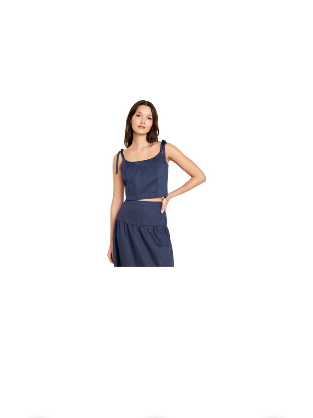 Old Navy Navy Tie-Strap Crop Camisole